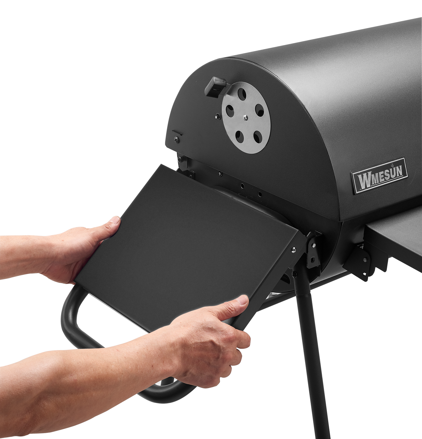 شواية بطاولة جانبية وعجلات