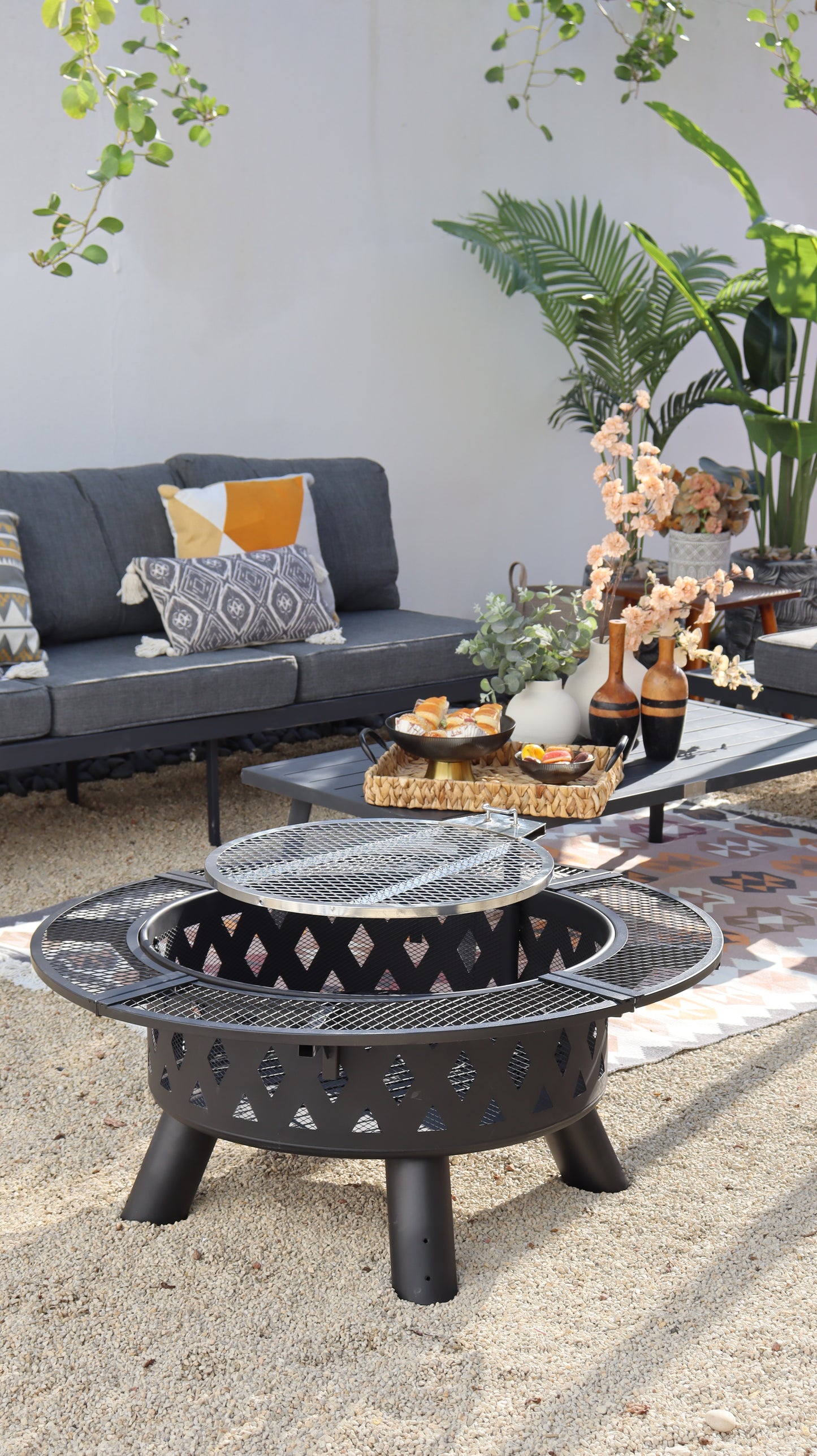 موقد مع شبك شواء