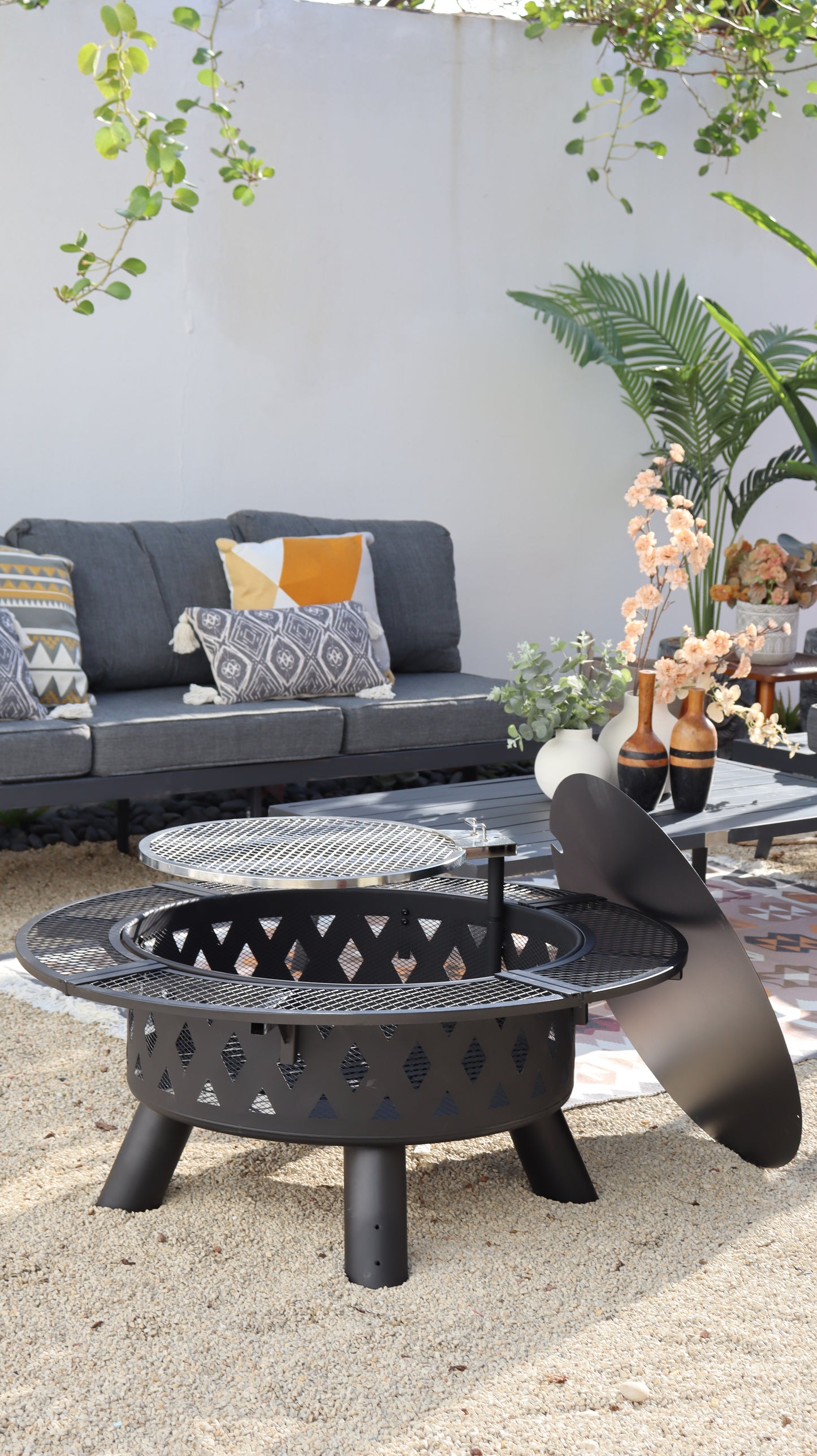 موقد مع شبك شواء