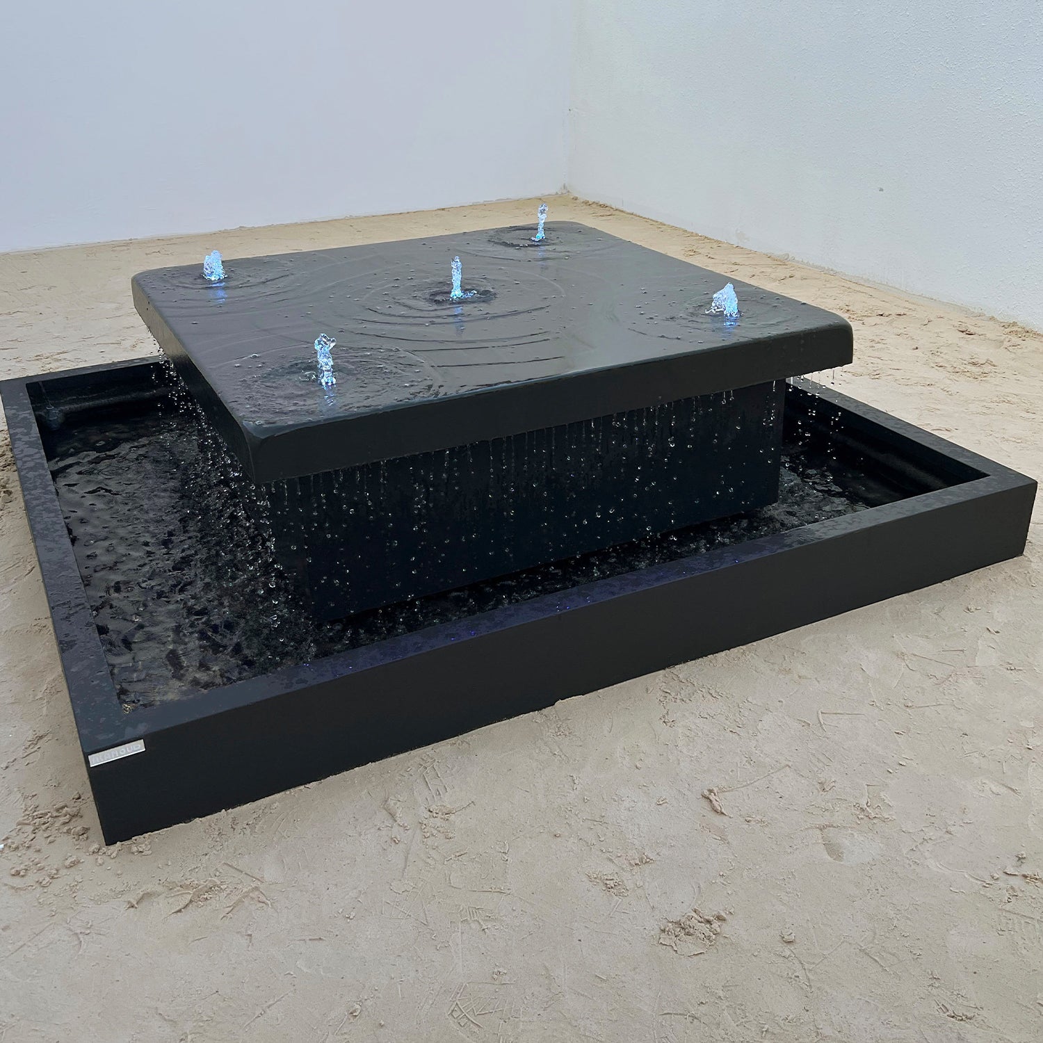 نافورة بوليفارد كبيرة مع حجر زينة وإضاءة مميزة