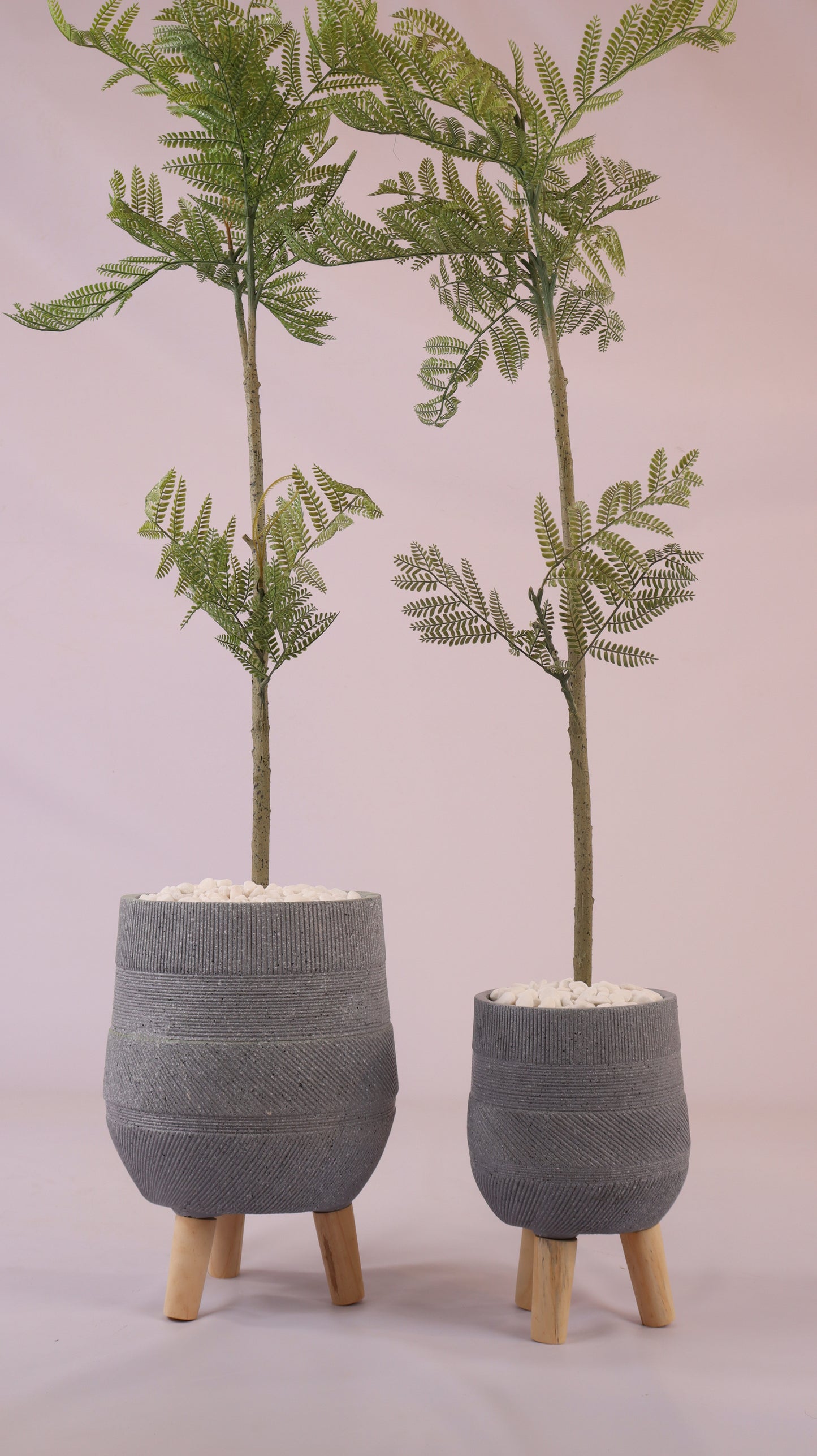 أحواض رمادية بنقش منحوت