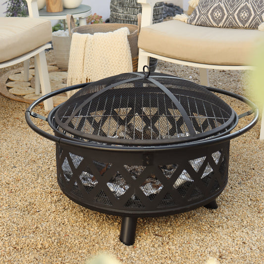 موقد فحم بغطاء شبكي