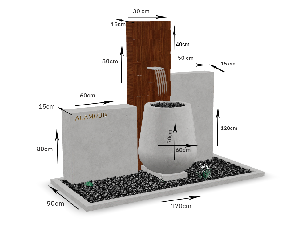 تصميم الشلال عصري وأنيق، مناسب لجميع المساحات الداخلية والخارجية.