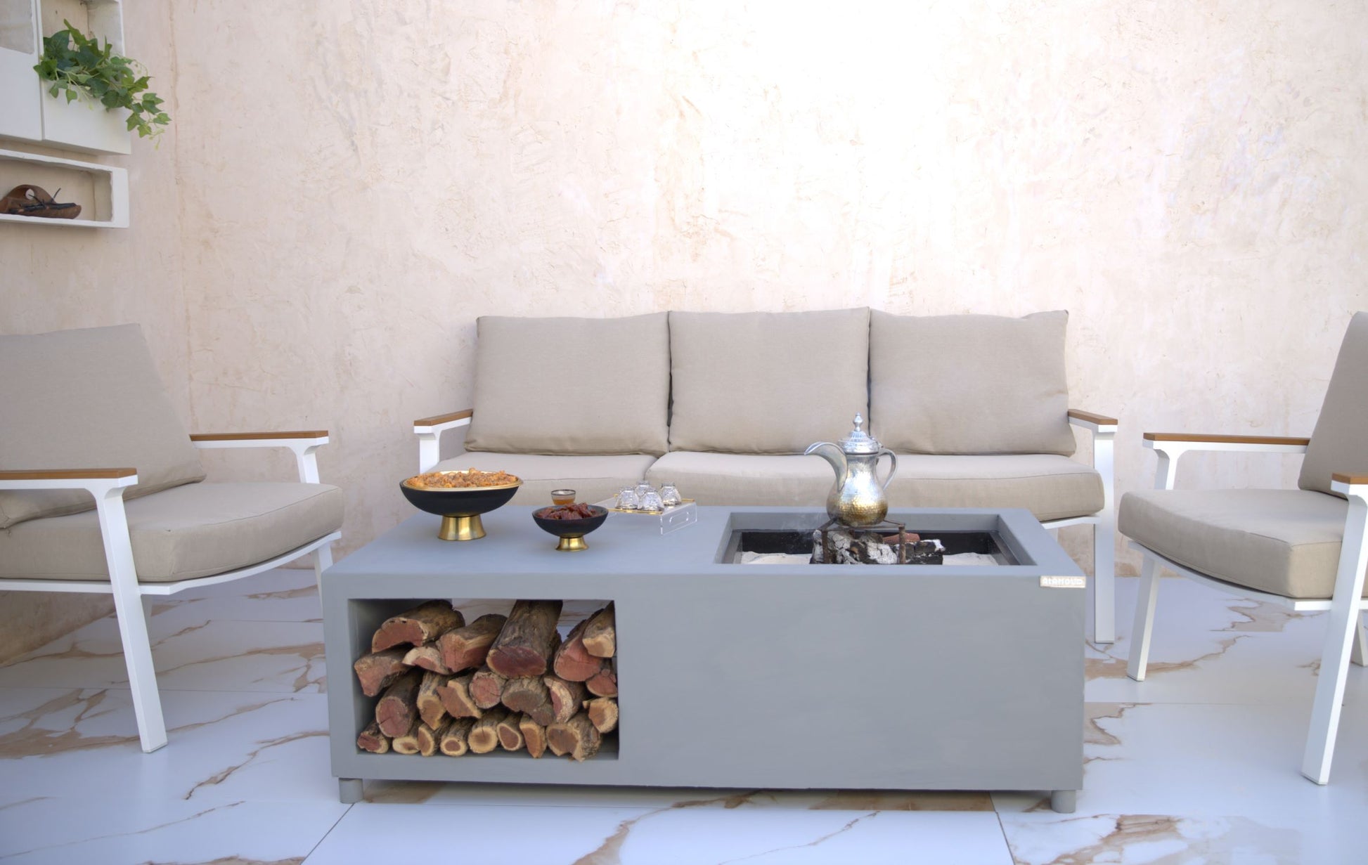 موقد نيوم باللون الرمادي