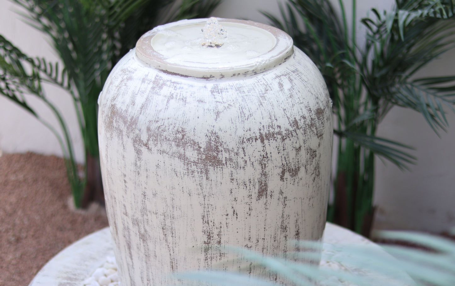 نافورة كلاسيكية صغيرة الحجم للحدائق والجلسات، مصنوعة من الكونكريت GRC مع حجر زينة طبيعي.