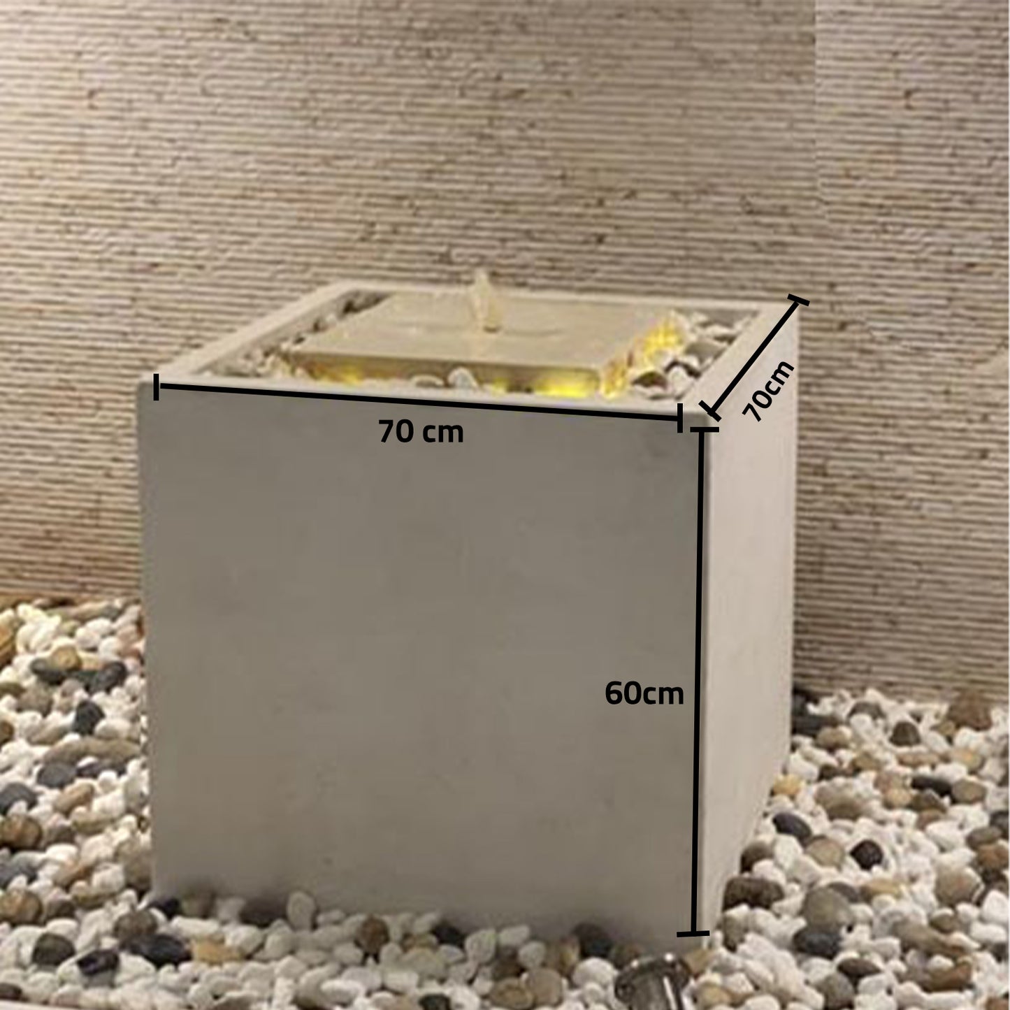 مقاسات نافورة المربع الأمريكي وسط