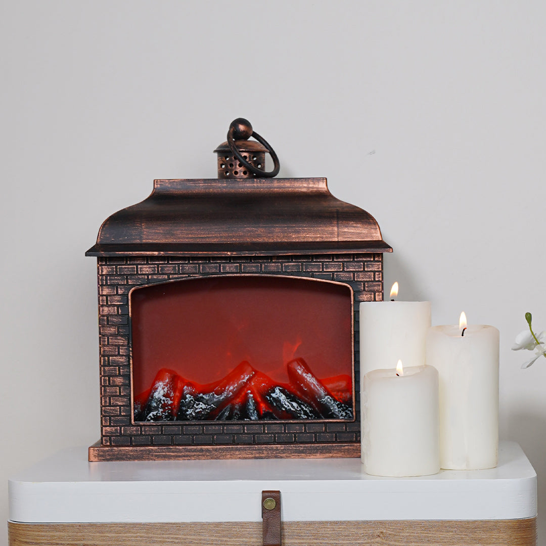 مدفأة كوزي للديكور بإضاءة تحاكي لهب الحطب