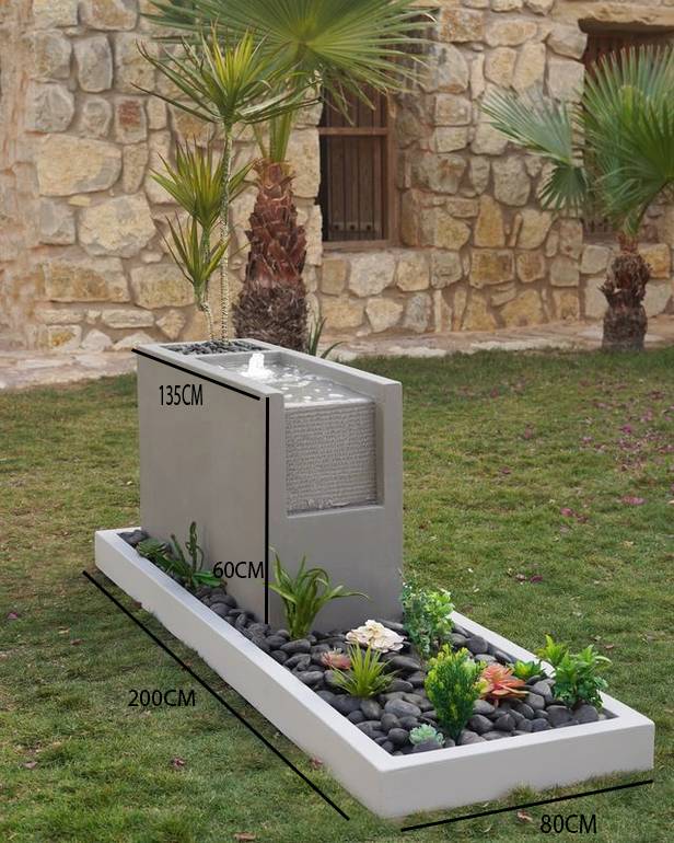 نافورة تامبا بتصميم طويل مناسب للمداخل والحدائق.