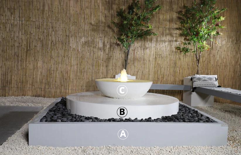 نافورة أنيقة مع إمكانية اختيار لون القطع